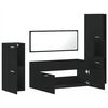 vidaXL 4 Piece Bathroom Furniture Set Black Engineered Wood