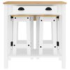 vidaXL 3 Piece Bar Set White Solid Wood Pine