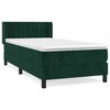 vidaXL Box Spring Bed with Mattress Dark Green 100x200 cm Velvet