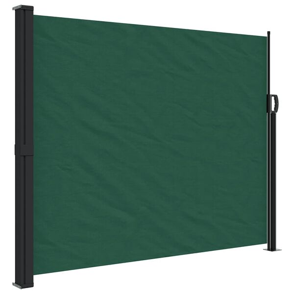 vidaXL Retractable Side Awning Dark Green 160x600 cm