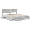 vidaXL Bed Frame Concrete Grey 180 x 200 cm Engineered Wood