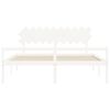 vidaXL Senior Bed without Mattress White 200x200 cm Solid Wood
