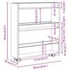 vidaXL Narrow Storage Trolley 3 Tier Grey Sonoma Engineered Wood