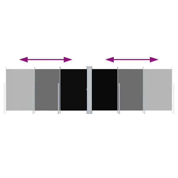 vidaXL Retractable Side Awning Black 180x600 cm