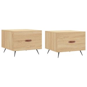 vidaXL Coffee Tables 2 pcs Sonoma Oak 50x50x40 cm Engineered Wood