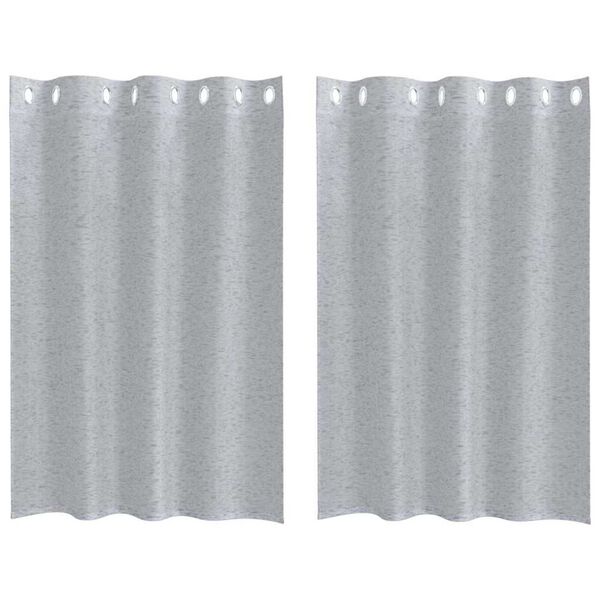 vidaXL Voile Curtain 2 pcs Dark Grey 140 x 140 cm Polyester