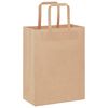 vidaXL Paper Bags 250 pcs with Handles Brown 21x11x28 cm