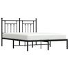 vidaXL Metal Bed Frame without Mattress with Headboard Black 140x200cm