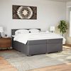 vidaXL Box Spring Bed with Mattress Grey 200x200 cm Faux Leather
