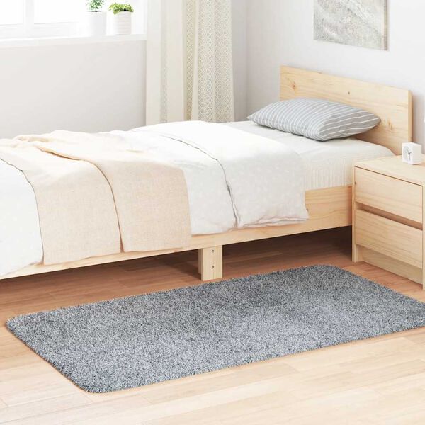 vidaXL Shaggy Rug High Pile NAVARRA Light Grey 80x150 cm Polyester