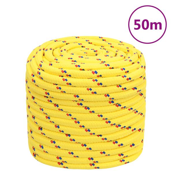 vidaXL Boat Rope Yellow 16 mm 50 m Polypropylene