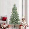 vidaXL Artificial Christmas Tree Snow Flocked with LED Light 210 cm