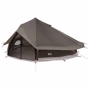 vidaXL Tipi Tent 20-Person Brown Grey Polyester and Steel
