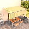 vidaXL Manual Retractable Awning with Blind 5x3m Yellow&White