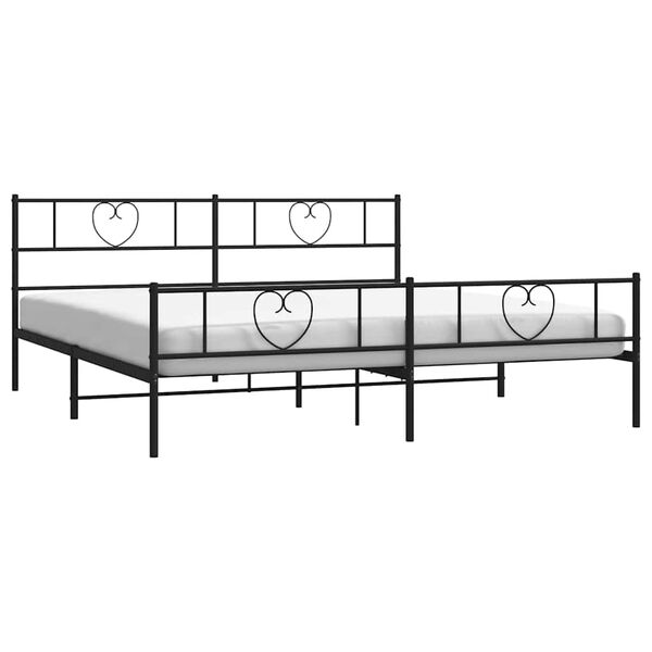 vidaXL Metal Bed Frame without Mattress with Footboard Black 183x213cm