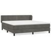 vidaXL Box Spring Bed with Mattress Dark Grey 160x200 cm Velvet