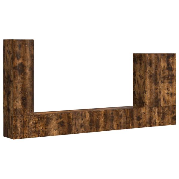 vidaXL TV Wall Cabinet Set Wall-mounted 6 pcs Smoked Oak