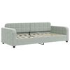 vidaXL Daybed with Trundle and Mattresses Light Grey 90x190 cm Velvet