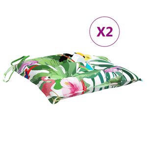 vidaXL Chair Cushions 2 pcs Multicolour 40x40x7 cm Fabric