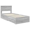 vidaXL Bed Frame with Drawer Grey Sonoma 90 x 190 cm Engineered Wood