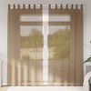 vidaXL Voile Curtains with Loops 2 pcs Light Brown 140x225 cm