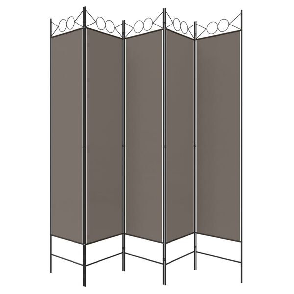 vidaXL 5-Panel Room Divider Anthracite 200x220 cm Fabric