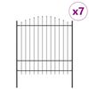vidaXL Garden Fence 7 pcs Grey 170 x 215 cm Powder-Coated Steel