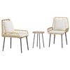 vidaXL Garden Dining Set 3 pcs Brown and Cream Poly Rattan