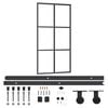 vidaXL Sliding Door with Hardware Set ESG Glass&Aluminium 102x205 cm