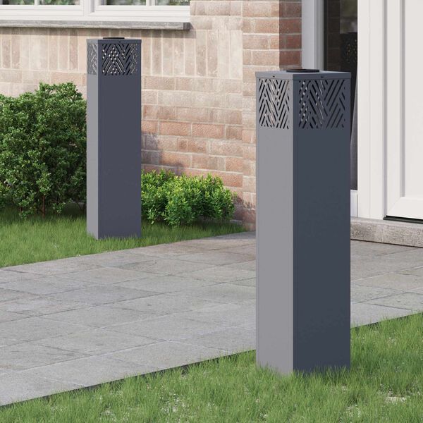 vidaXL Solar LED Pathway Light 2 pcs Anthracite Cold Rolled Steel