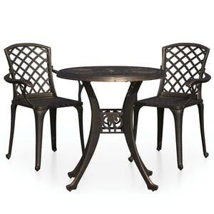 vidaXL Bistro Set | Bronze | Cast aluminium | Standard | Durable | Bistro Set
