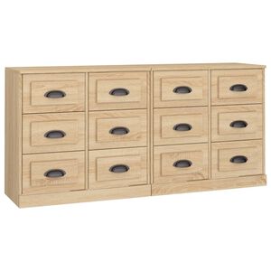 vidaXL Sideboards 2 pcs Sonoma Oak Engineered Wood