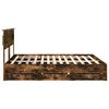 vidaXL Bed Frame with Drawer Smoked Oak 200 x 200 cm Engineer Wood