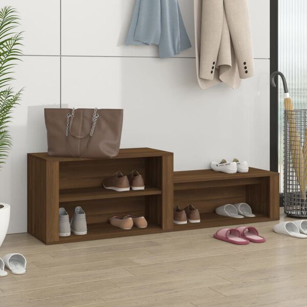 vidaXL Shoe Cabinet Brown Oak 150x35x45 cm Engineered Wood