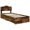 vidaXL Bed Frame with Headboard Smoked Oak 90 x 190 cm Engineered Wood