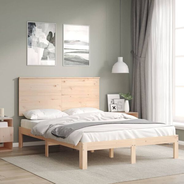 vidaXL Bed Frame without Mattress 140x190 cm Solid Wood Pine