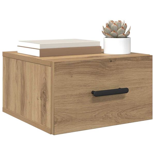 vidaXL Bedside Cabinet Wall-mounted 2 pcs Artisan Oak 35 x 35 x 20 cm