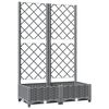 vidaXL Garden Planter with Trellis Light Grey 80x40x121,5 cm PP