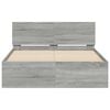 vidaXL Bed Frame with Headboard and LED Grey Sonoma 140x190 cm