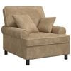 vidaXL XL Armchair with Cushions Taupe 1.5 Lines Fabric