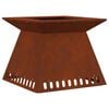 vidaXL Fire Bowl Rusty 60 x 60 x 50 cm Weathering Steel