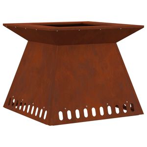 vidaXL Fire Bowl Rusty 60 x 60 x 50 cm Weathering Steel