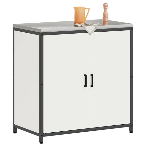 vidaXL Kitchen Storage with Shelf White 90 x 50 x 92 cm Steel