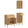 vidaXL Bathroom Furniture Set FLORO 3 pcs Wax Brown Solid Pine Wood