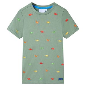 vidaXL Kids' T-shirt with Short Sleeves Khaki 116