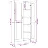 vidaXL Vitrine Cabinet Grey Sonoma 82.5x30.5x185 cm Engineered Wood