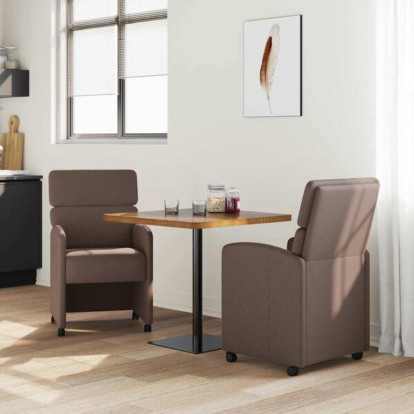 vidaXL Dining Chairs 2 pcs Brown 58 x 65 x 98 cm Faux leather