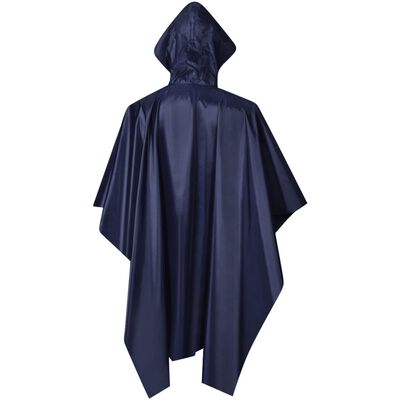 Waterproof Army Rain Poncho for Camping/Hiking Navy Blue