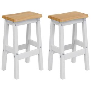 vidaXL High Bar Stool EKAI 2 pcs White 40 x 29 x 63 cm Solid Pine Wood