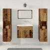vidaXL Bathroom Furniture Set with Door 4 pcs Old Wood Engineered Wood